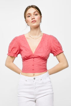 Springfield Short embroidered blouse  ecru
