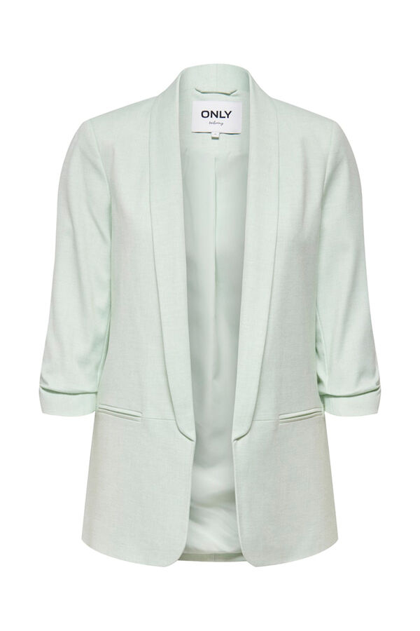 Only Open rolled-up sleeve blazer beige