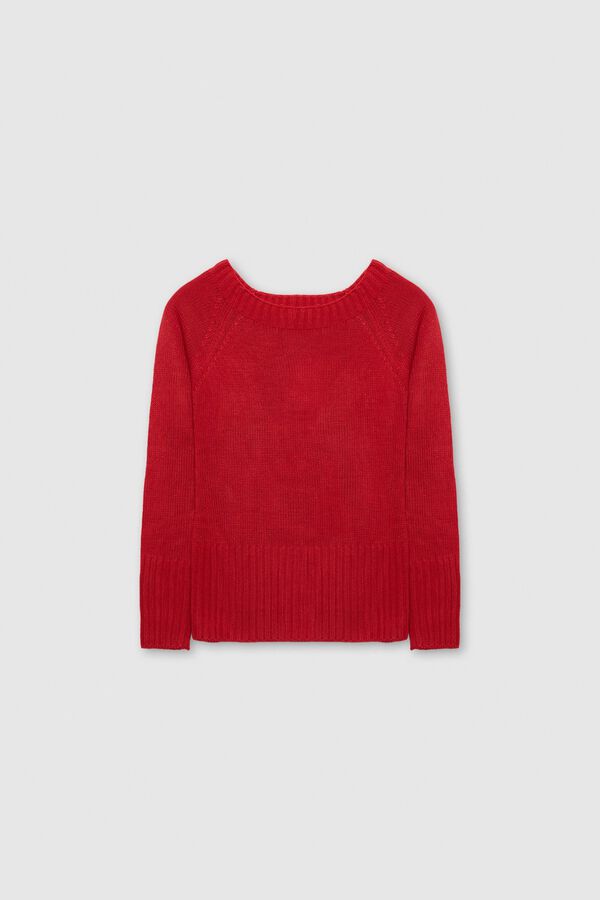 Inside Camisola slim gola redonda vermelho