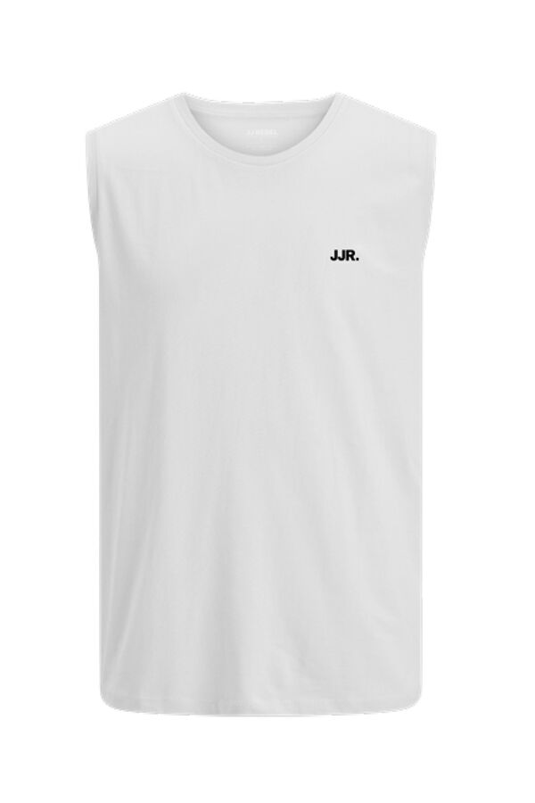 JJ REBEL Logo vest top white