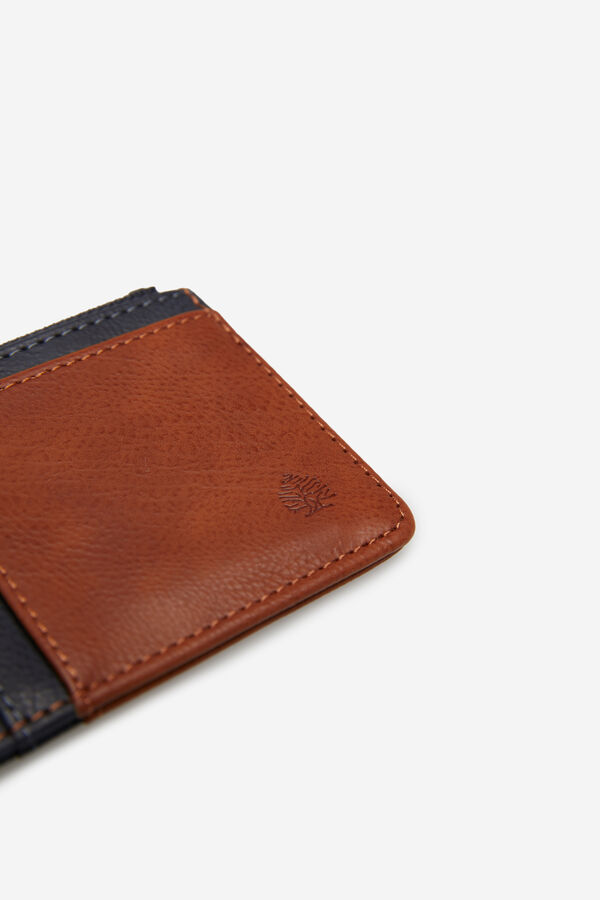 Springfield Monedero efecto piel azul