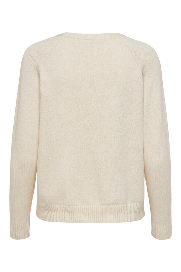 Springfield Long-sleeved round neck jumper white