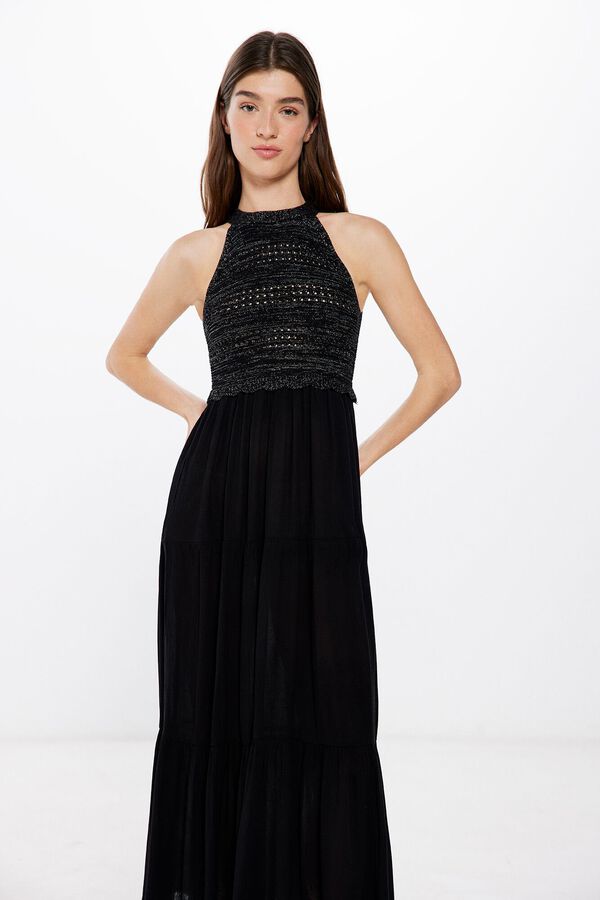 Springfield Midi-Kleid kombiniert schwarz
