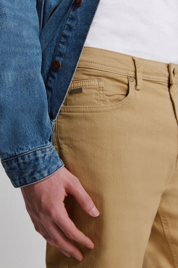 Springfield Washed 5-pocket slim fit Bermuda shorts brown