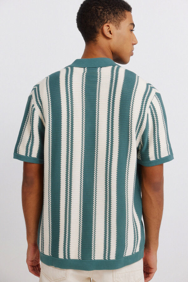 Springfield Striped button cardigan blue