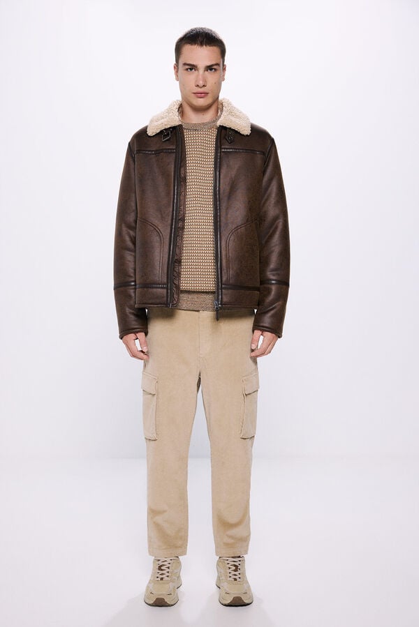 Springfield Double-faced aviator jacket nijanse braon