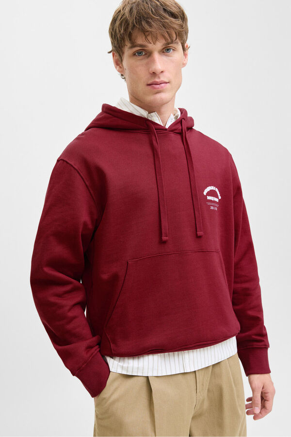 Jack & Jones Sudadera capucha original studio rojo