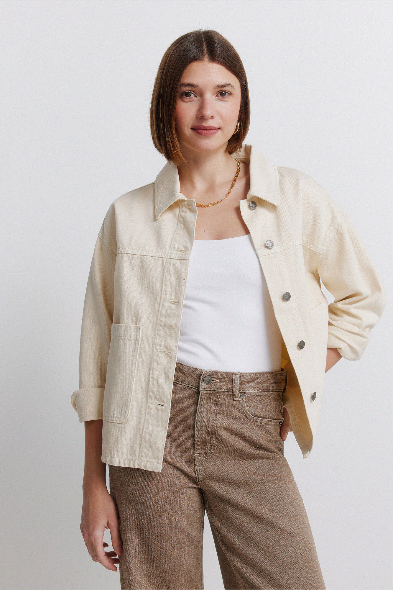 ジャケット・アウター BEIGE X DENIM OVERSIZED coat J.K.T Denim oversized jacket