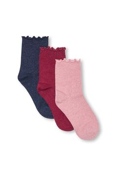 Only Girls Pack of 3 glitter socks