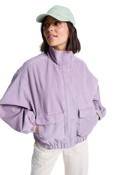 Roxy Slow Song II - Casaco de veludo veludo oversized feminina rosa