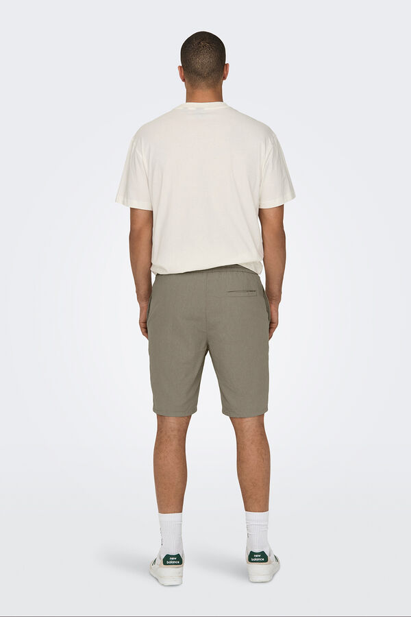 Only & Sons Bermuda de lino beige