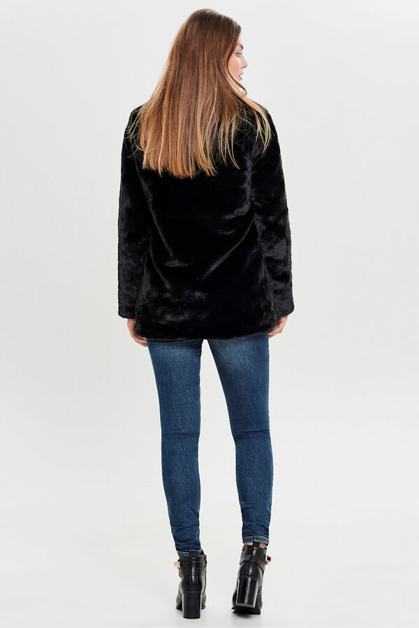 Only Faux fur coat black