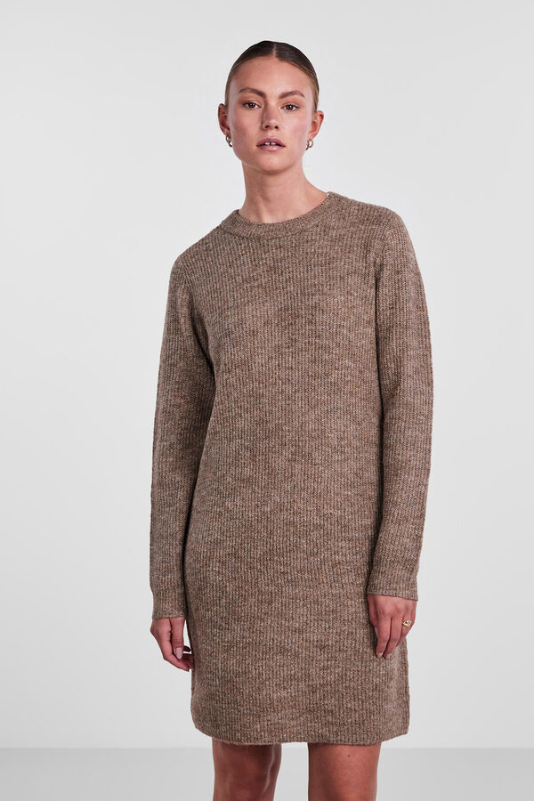 Springfield Short knit dress smeđa