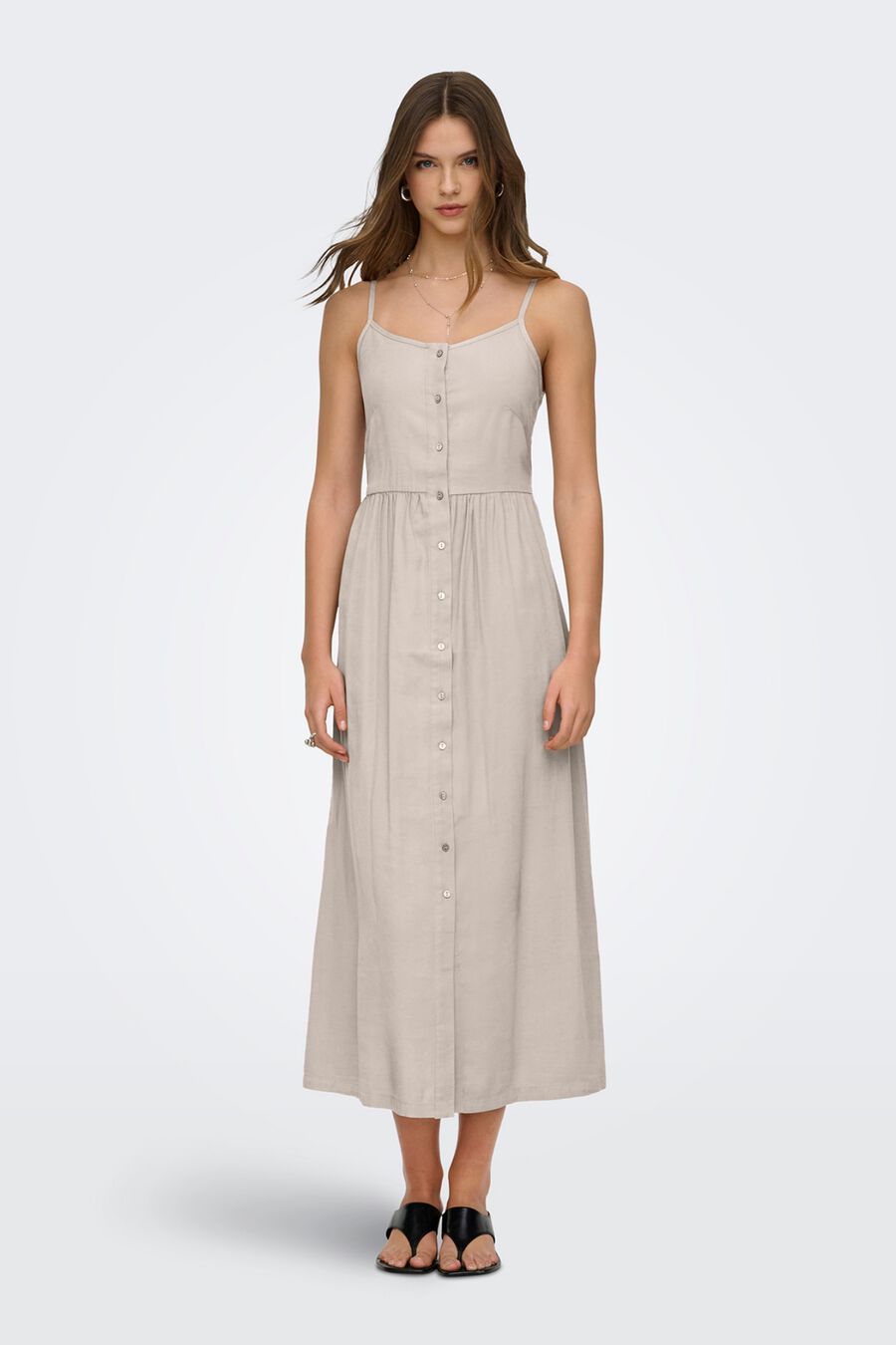 Vestido largo abotonado