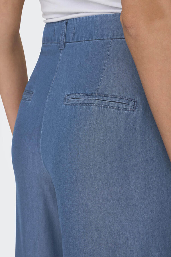 Springfield Jeans wideleg 100% tencel azul medio