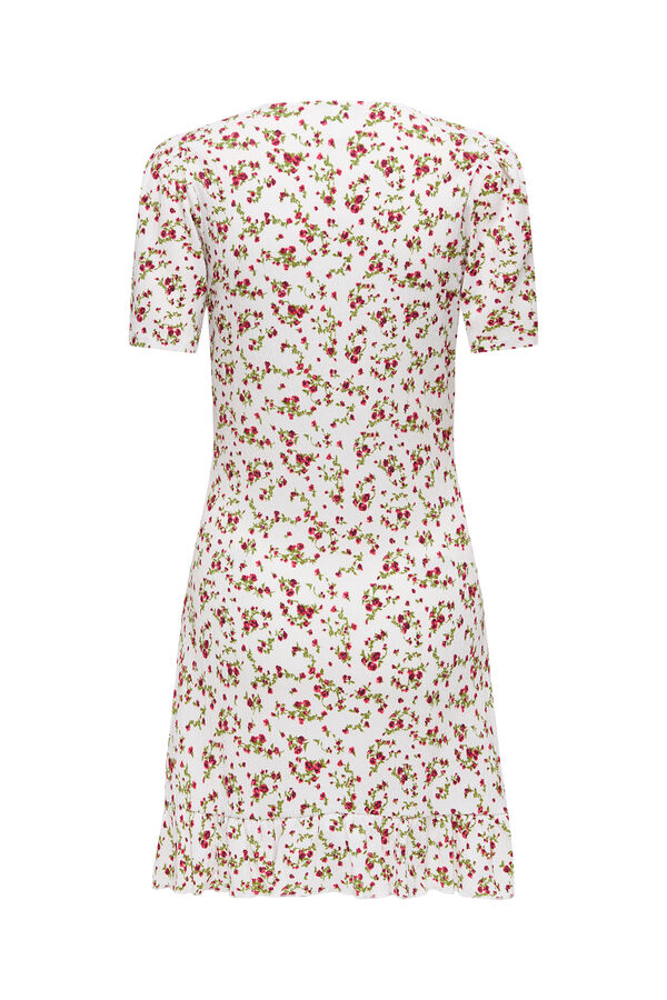 Only Vestido corto estampado floral blanco