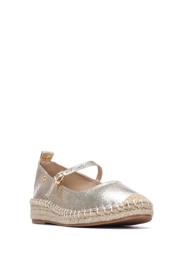 XTI Bailarina Alpargata Acabado Metalizado amarillo