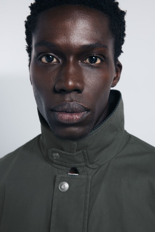 Springfield Parka curta de gola veludo Caqui escuro