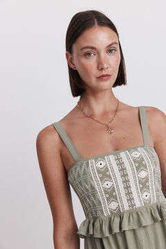 Springfield Embroidered strap midi dress