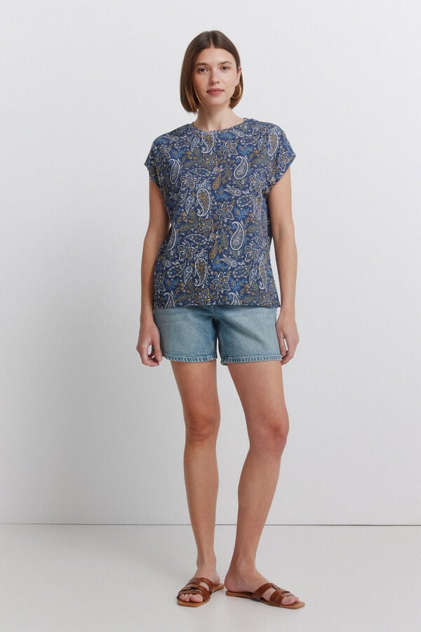 Springfield Printed short sleeve T-shirt blue