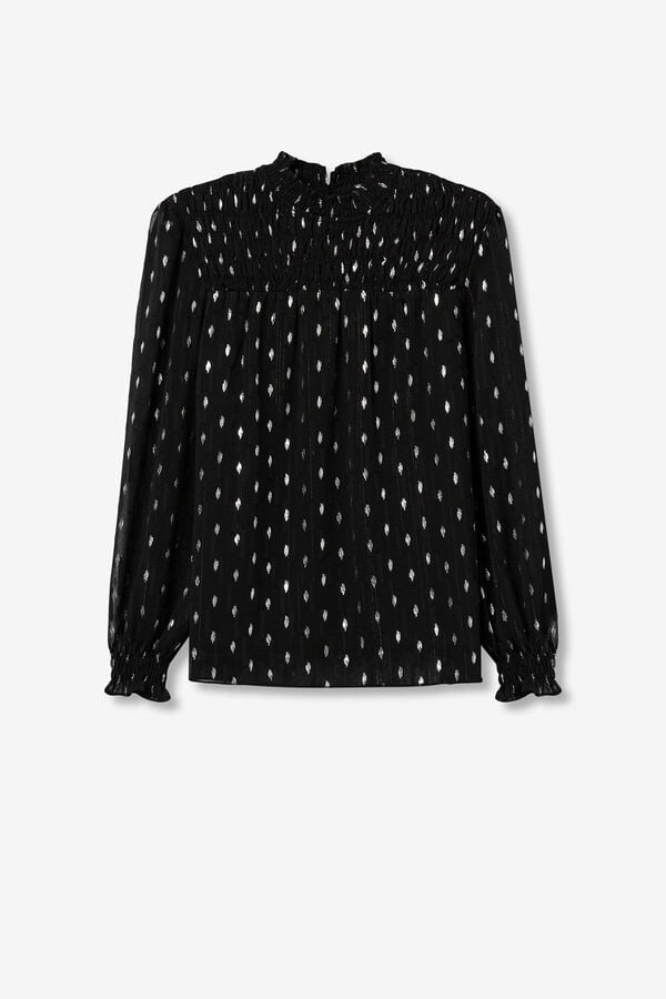 Tiffosi Blusa Semitransparente Drapead negro