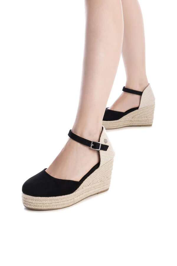 Refresh Suede wedge espadrilles black