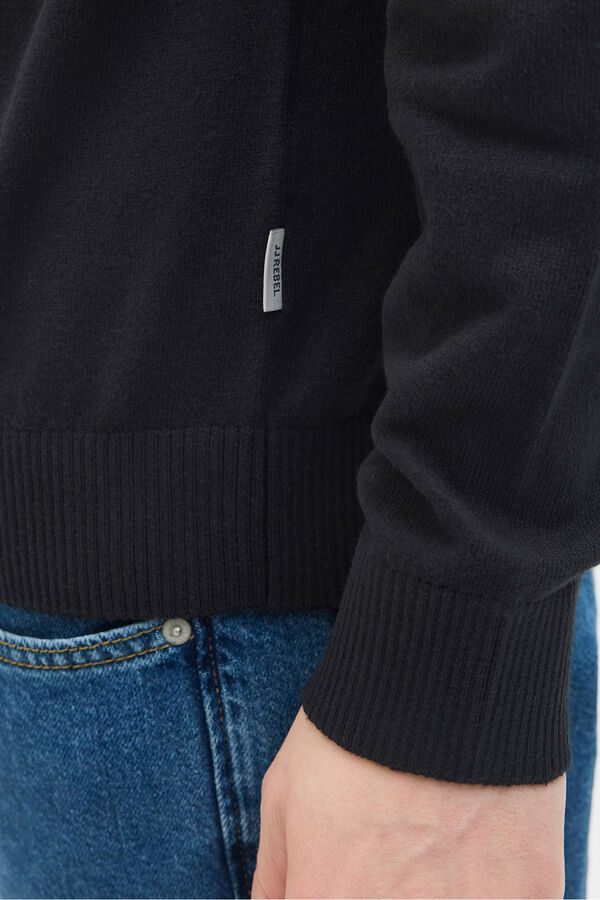 JJ REBEL Camisola com gola na fecho-&eacute;clair preto