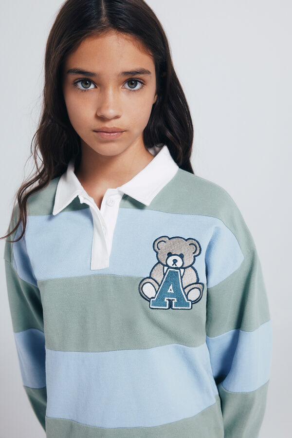 Springfield Kids Camisa polo riscas para menina verde