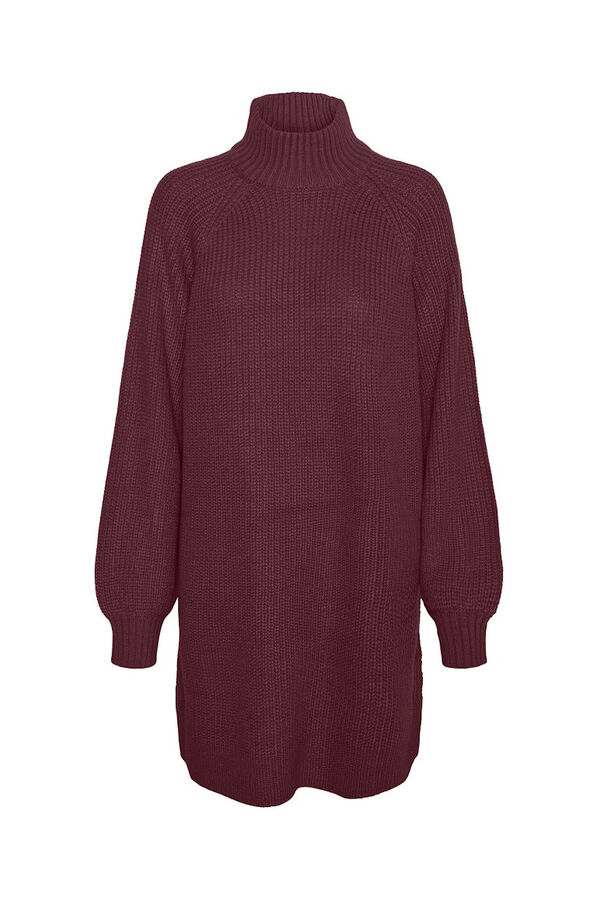 Noisy May high neck ribbed jersey-knit dress pink