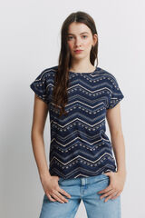 Springfield Cotton short sleeve T-shirt blue