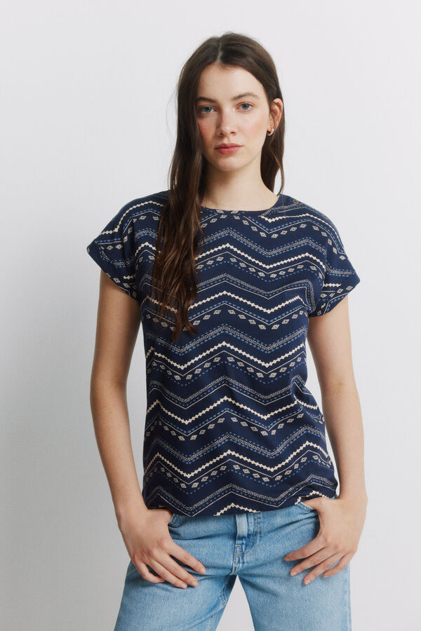 Springfield Cotton short sleeve T-shirt blue