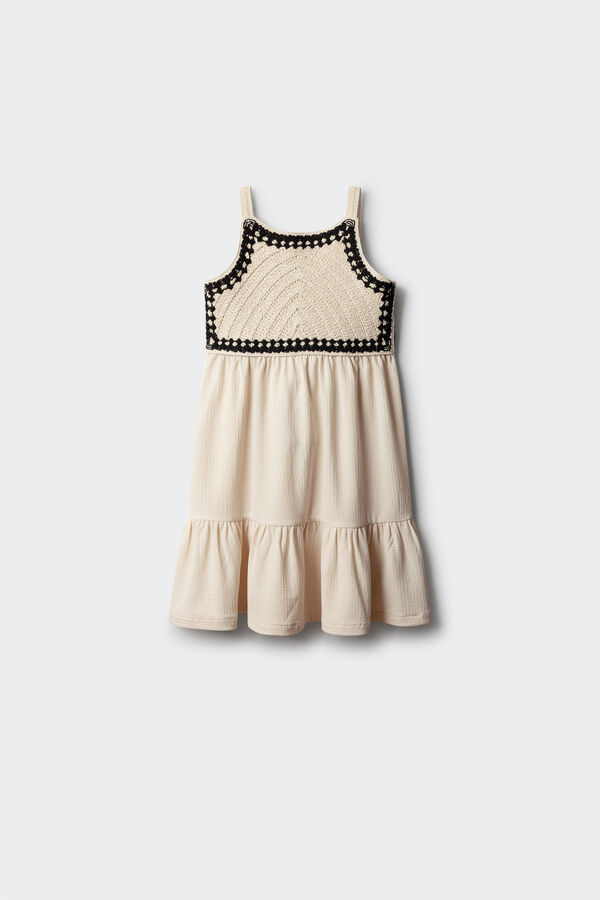 Springfield Kids Vestido de crochet para menina bege