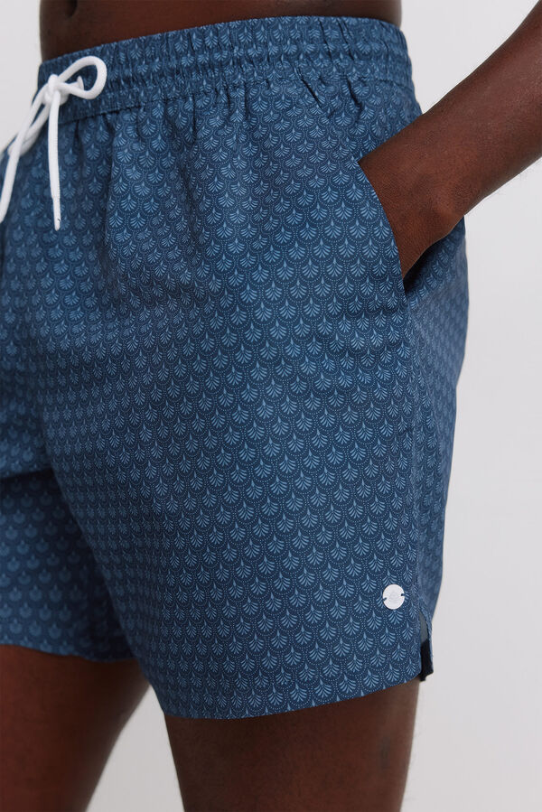 Springfield Maillot de bain imprim&eacute; mosa&iuml;que poche zipp&eacute;e bleu