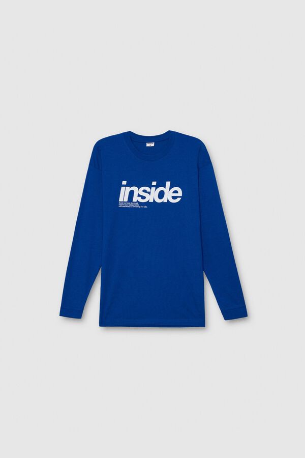 Inside Oversize long sleeve T-shirt blue