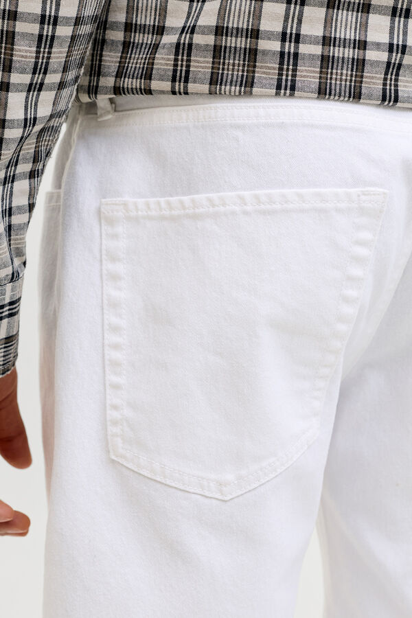 Jack & Jones Stone wash regular Bermuda shorts white