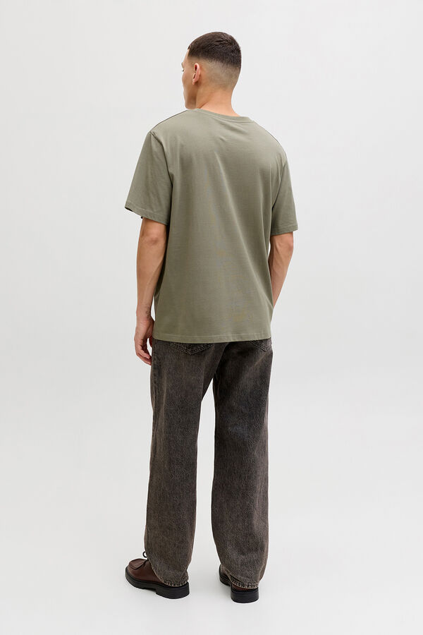 Jack & Jones Camiseta manga corta de algod&oacute;n gris