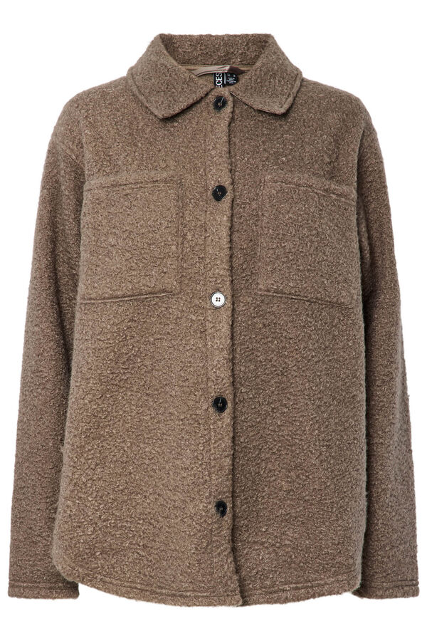 Pieces Sobrecamisa Teddy com bolsos cinzento