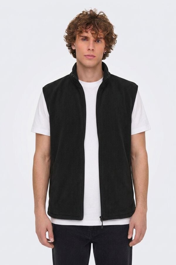 Only & Sons Zip fastening sports gilet grey