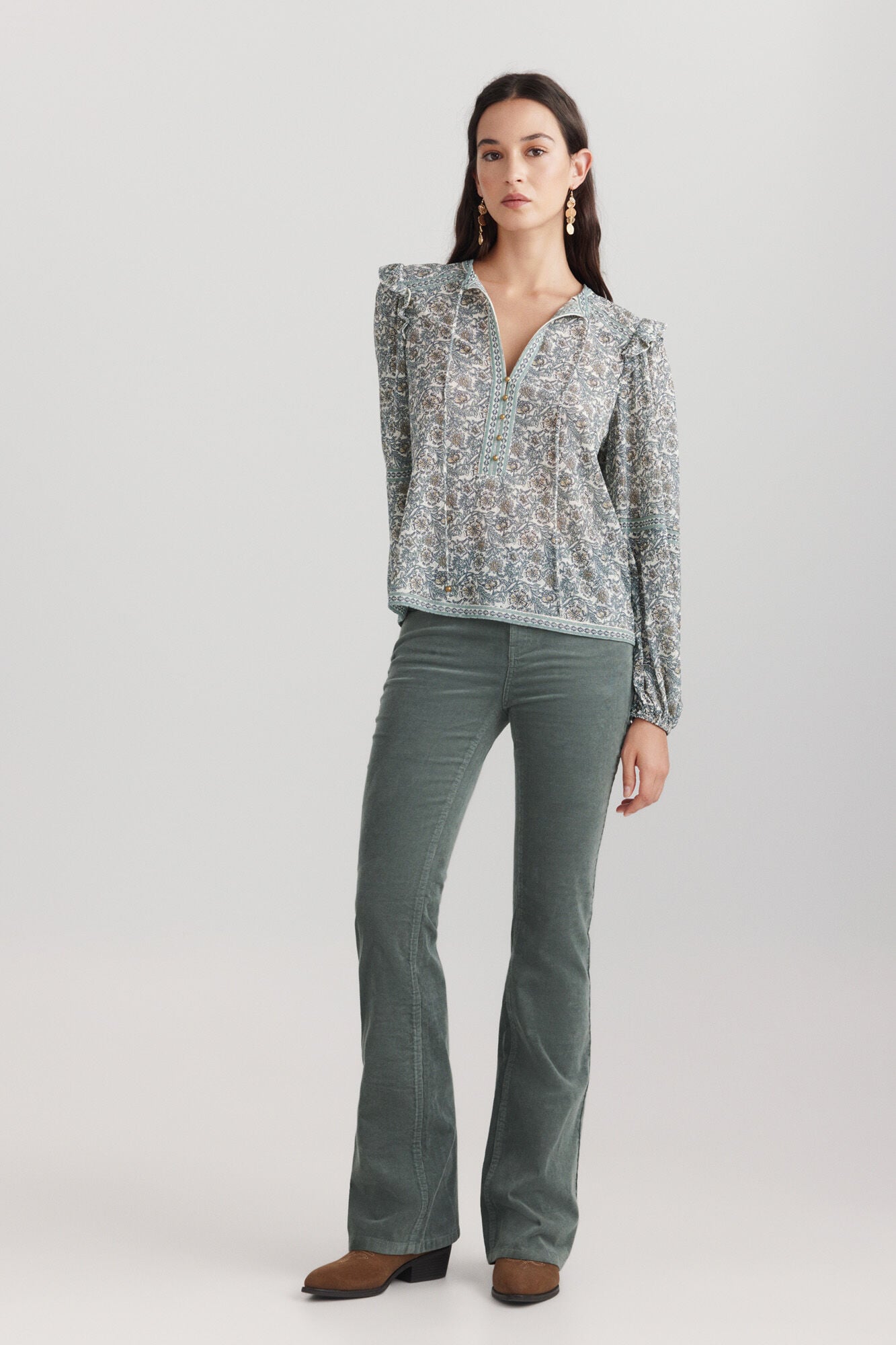 Springfield Corduroy flare trousers