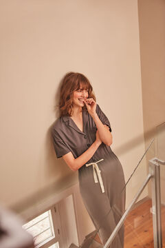 Springfield Combinaison col revers coton biologique gris