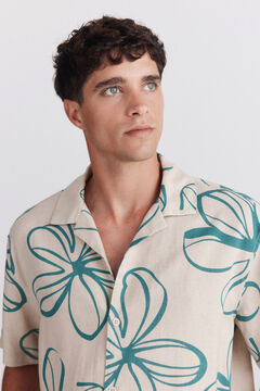 Springfield Printed linen rayon short sleeve T-shirt