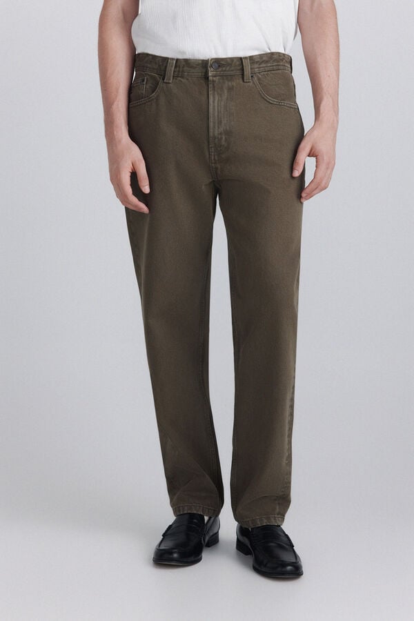 Springfield Light wash wide leg jeans beige