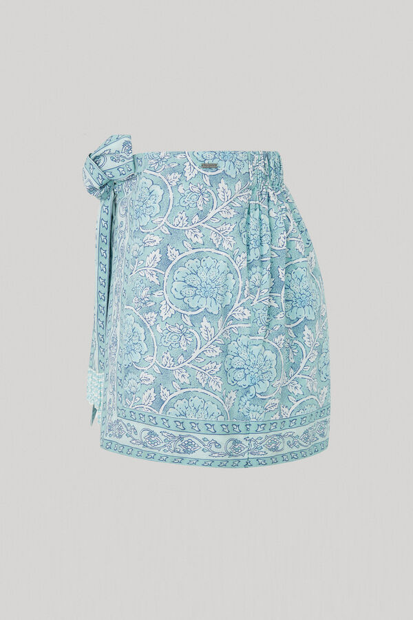 Springfield Cambric cotton shorts turquoise