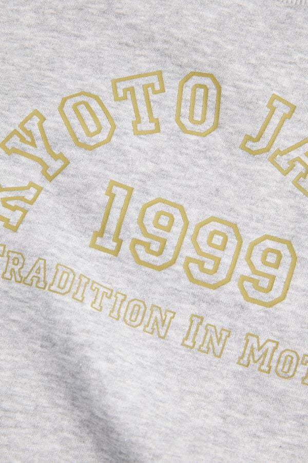 Jack & Jones Girl Print round neck sweatshirt grey