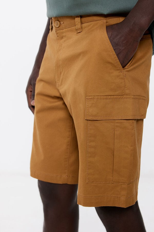 Springfield Comfort fit cargo Bermuda shorts beige