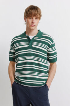 Springfield Striped link structure polo shirt