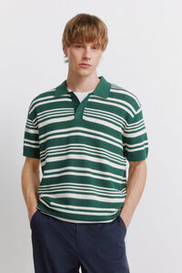 Springfield Striped link structure polo shirt