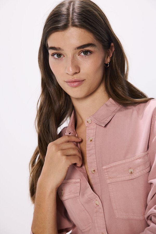 Springfield Chemise militaire en Tencel rose