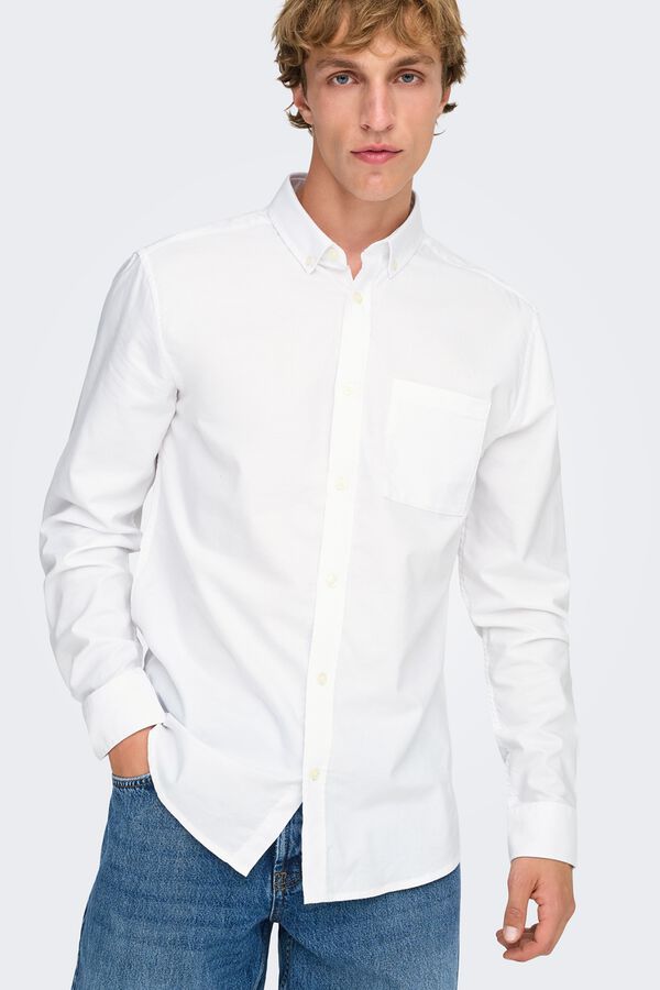 Only & Sons Camisa manga larga blanco