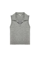 Koton Standard fit gilet with polo shirt neck grey